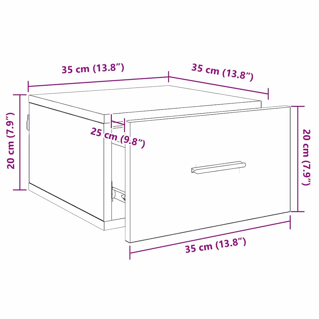 Noćni ormar s ladicama 2 pcs hrast artisan 35 x 35 x 20 cm