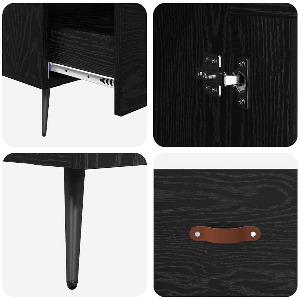 Highboard s ladicama Crni hrast 69,5 x 31 x 115 cm