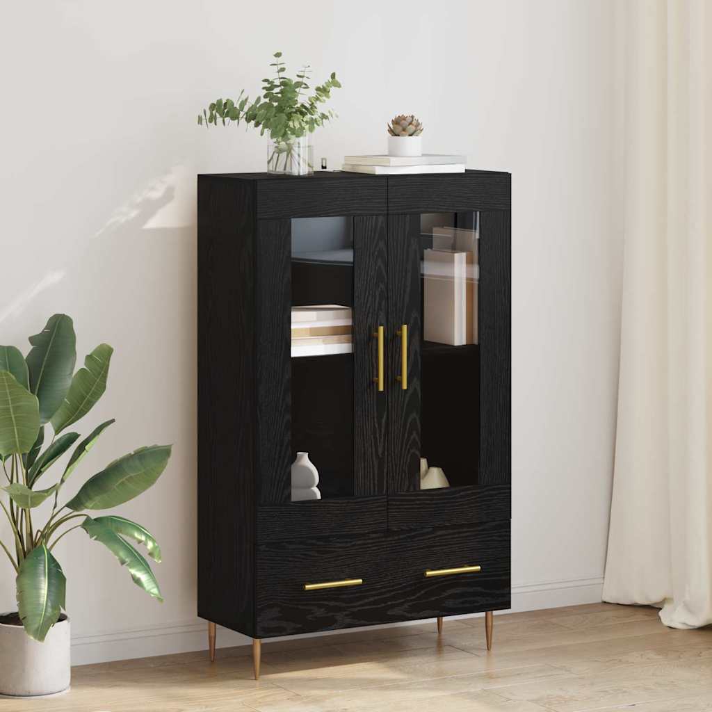 Highboard s ladicama Crni hrast 69,5 x 31 x 115 cm