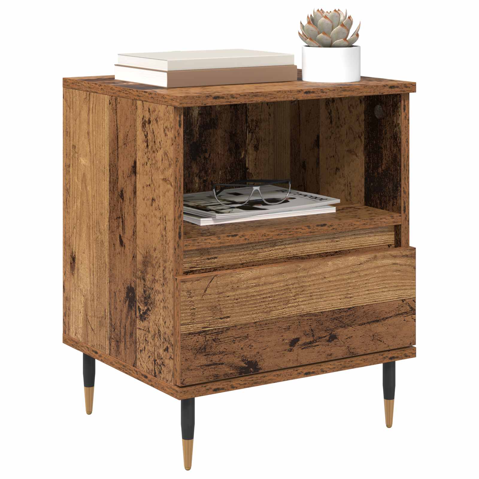 Noćni ormar 2 pcs Staro drvo 40 x 35 x 50 cm Konstruirano drvo