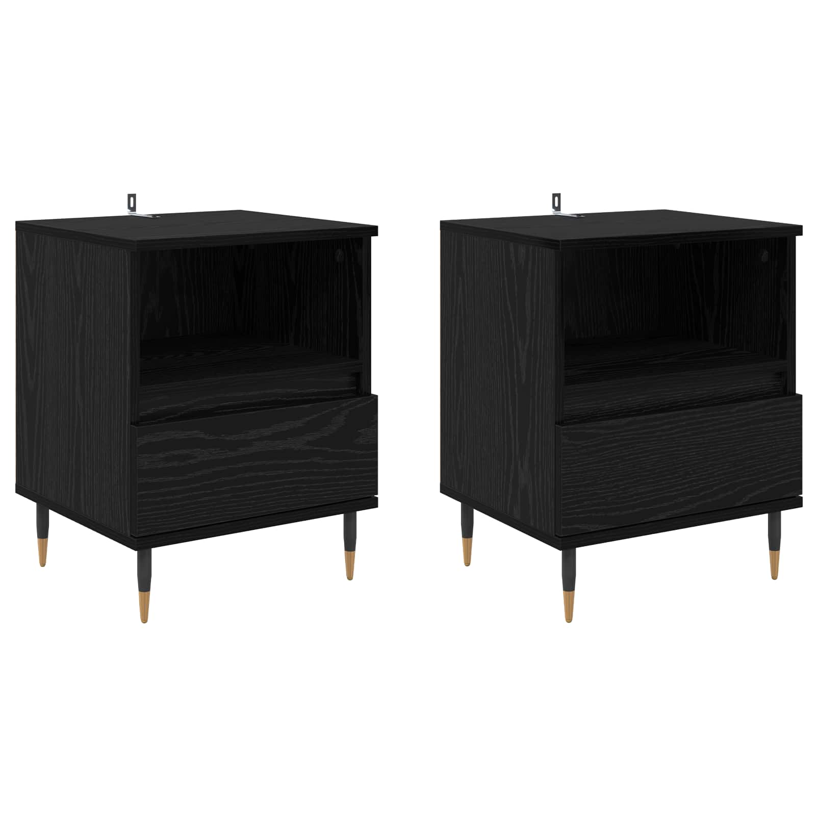 Noćni ormar 2 pcs Crni hrast 40 x 35 x 50 cm Konstruirano drvo