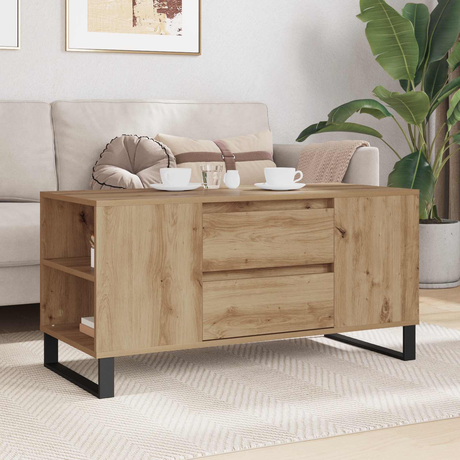 Kava Stol Umjetnički hrast 102 x 44,5 x 50 cm Konstruirano drvo