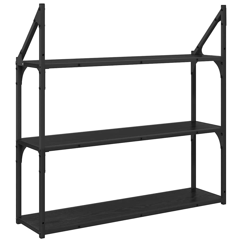 Polica na zidu Crni hrast 80 x 21 x 78,5 cm Konstruirano drvo