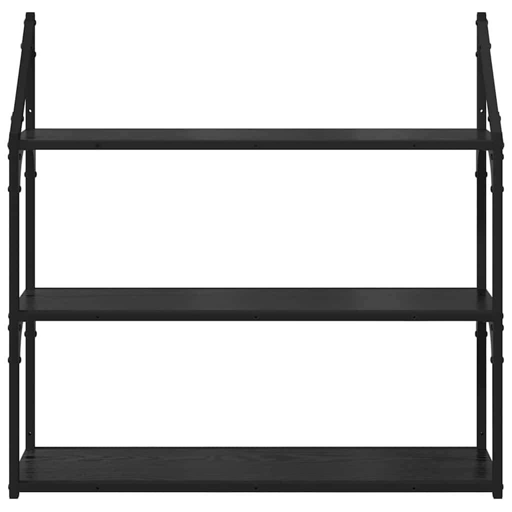 Polica na zidu Crni hrast 80 x 21 x 78,5 cm Konstruirano drvo