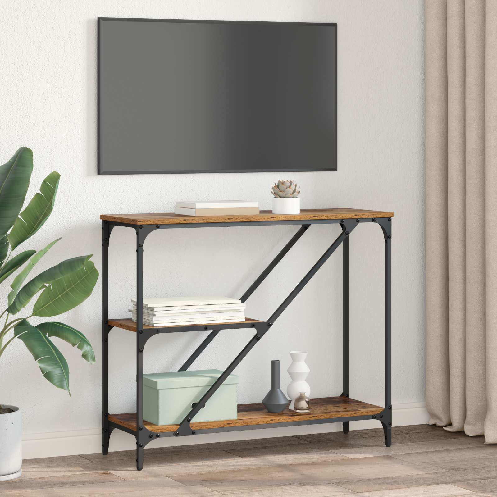 Konzolna stolica Staro drvo 88,5 x 30 x 75 cm Konstruirano drvo
