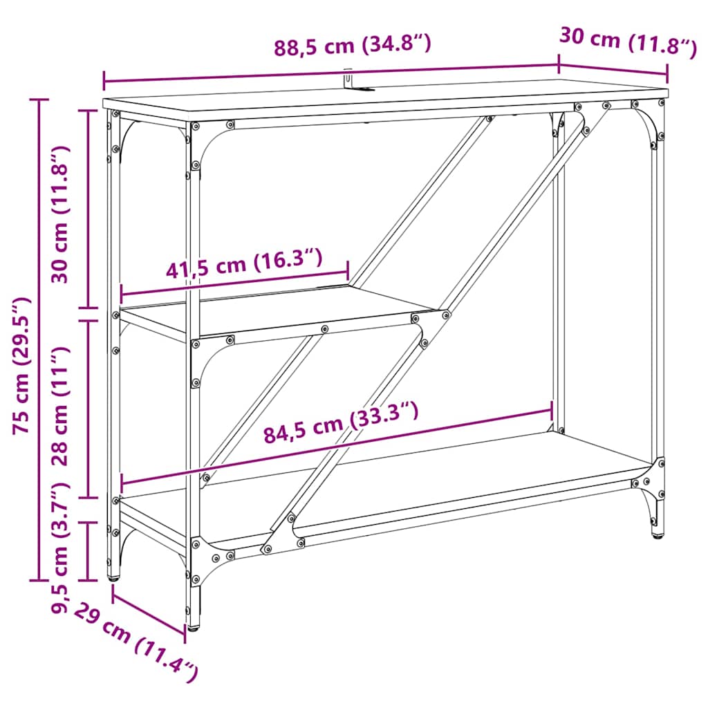 Konzolna stolica Crni hrast 88,5 x 30 x 75 cm Konstruirano drvo