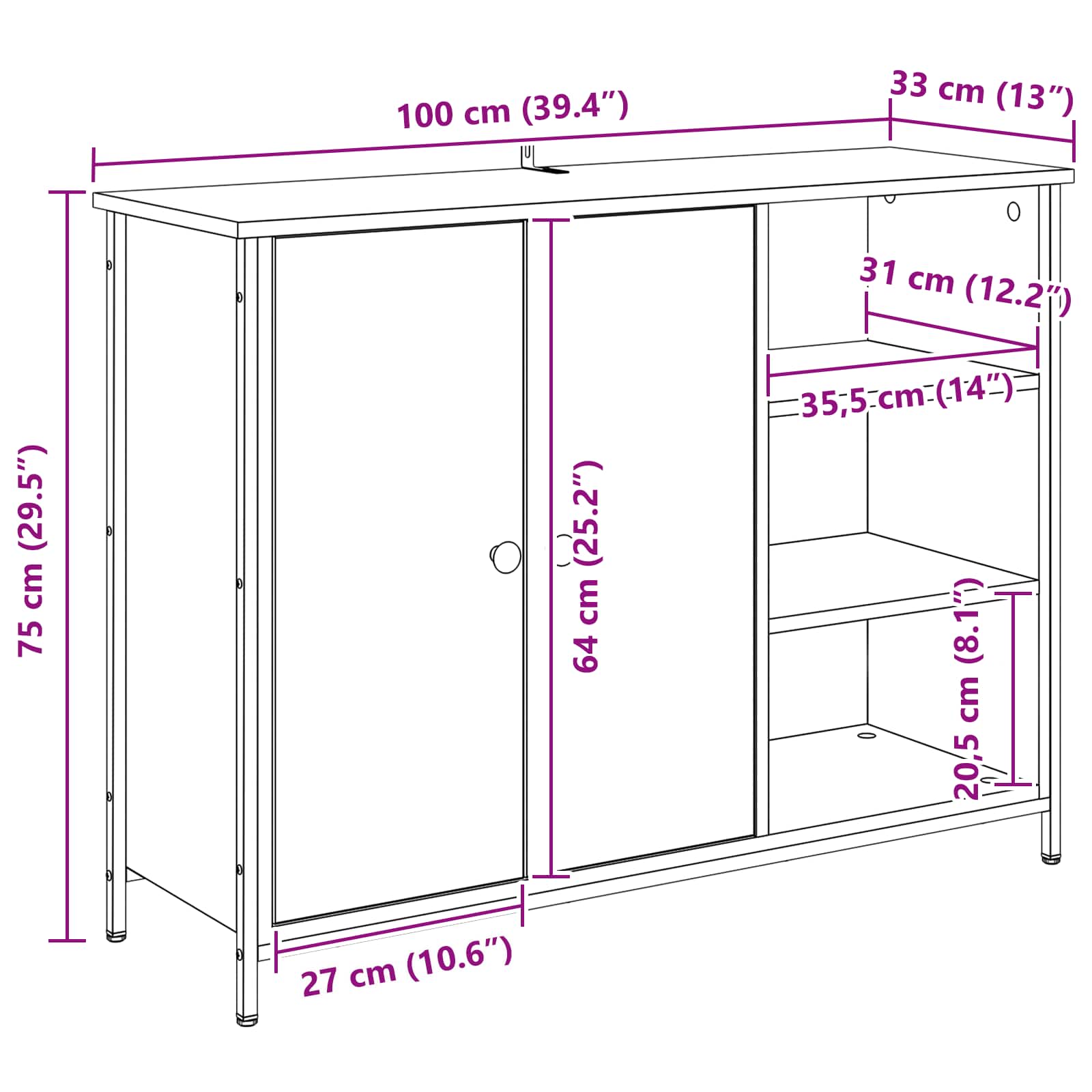 Kreveta Umjetnički hrast 100 x 33 x 75 cm Konstruirano drvo