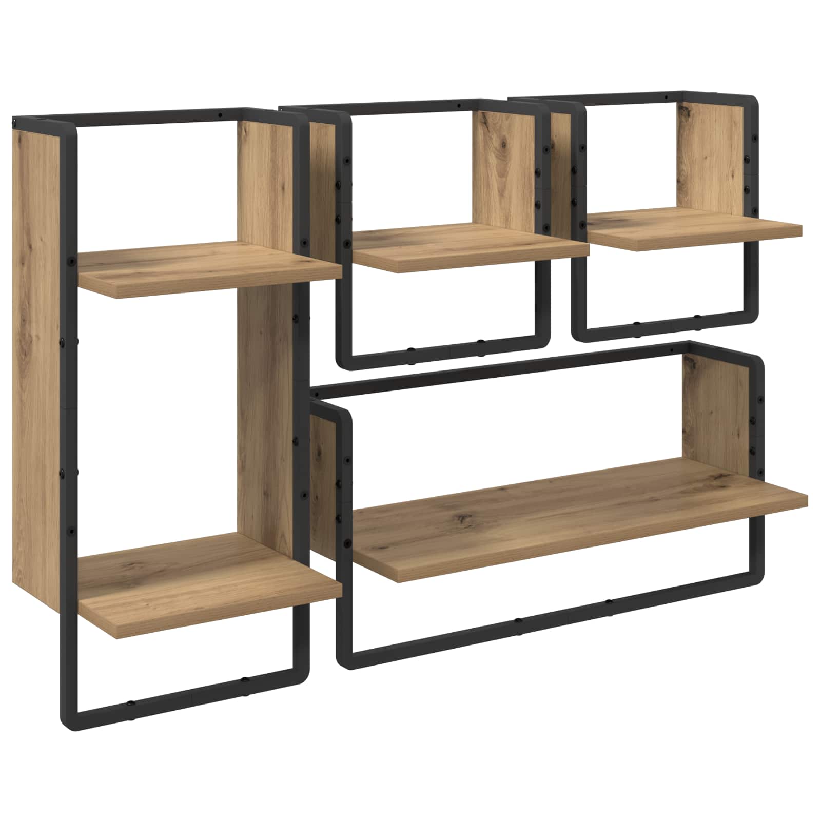 Set zidnih polica Zidne 4 pcs Umjetnički hrast 65 x 25 x 30 cm