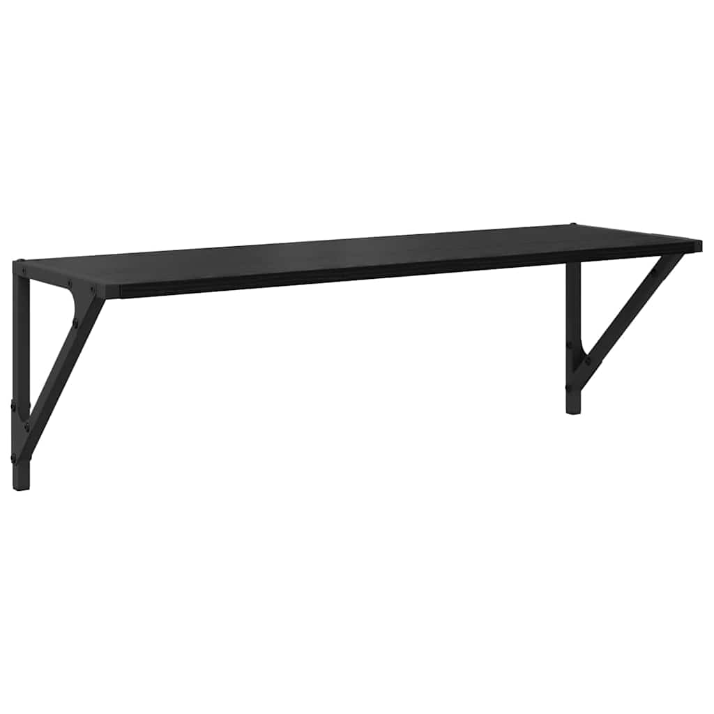 Police na zidu s policom 2 pcs Crni hrast 80 x 25 x 25,5 cm