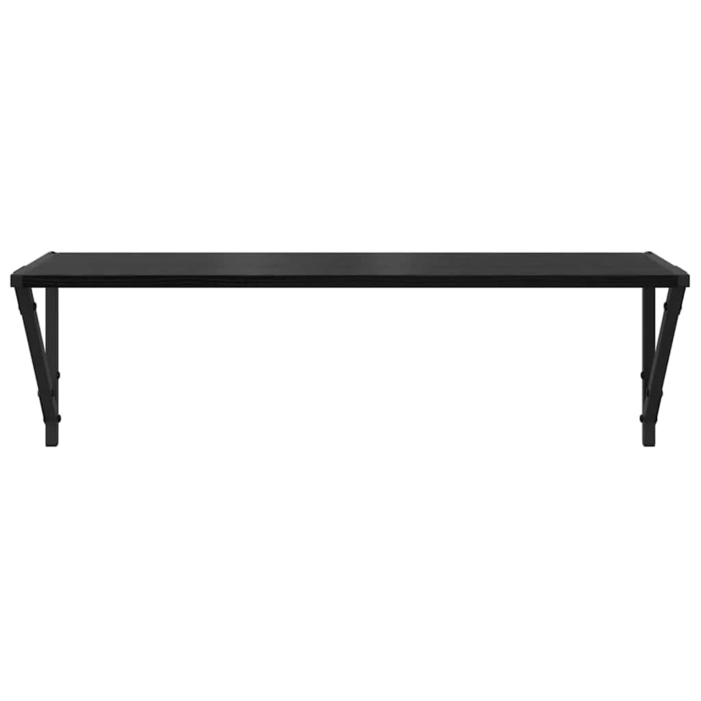 Police na zidu s policom 2 pcs Crni hrast 80 x 25 x 25,5 cm