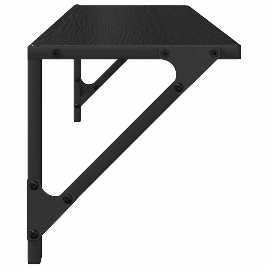 Police na zidu s policom 2 pcs Crni hrast 80 x 25 x 25,5 cm