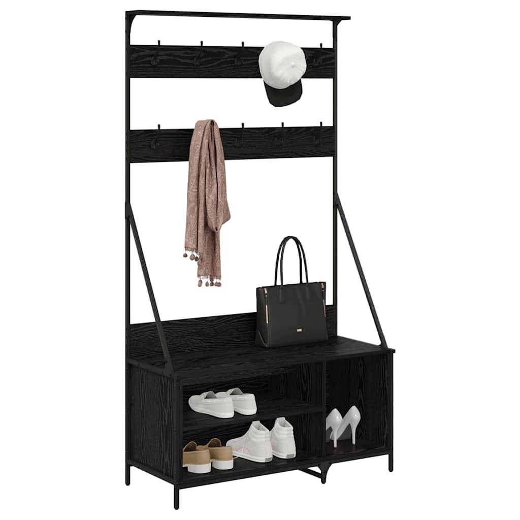 Stalak za odjeću Crni hrast 100 x 41 x 184 cm Konstruirano drvo