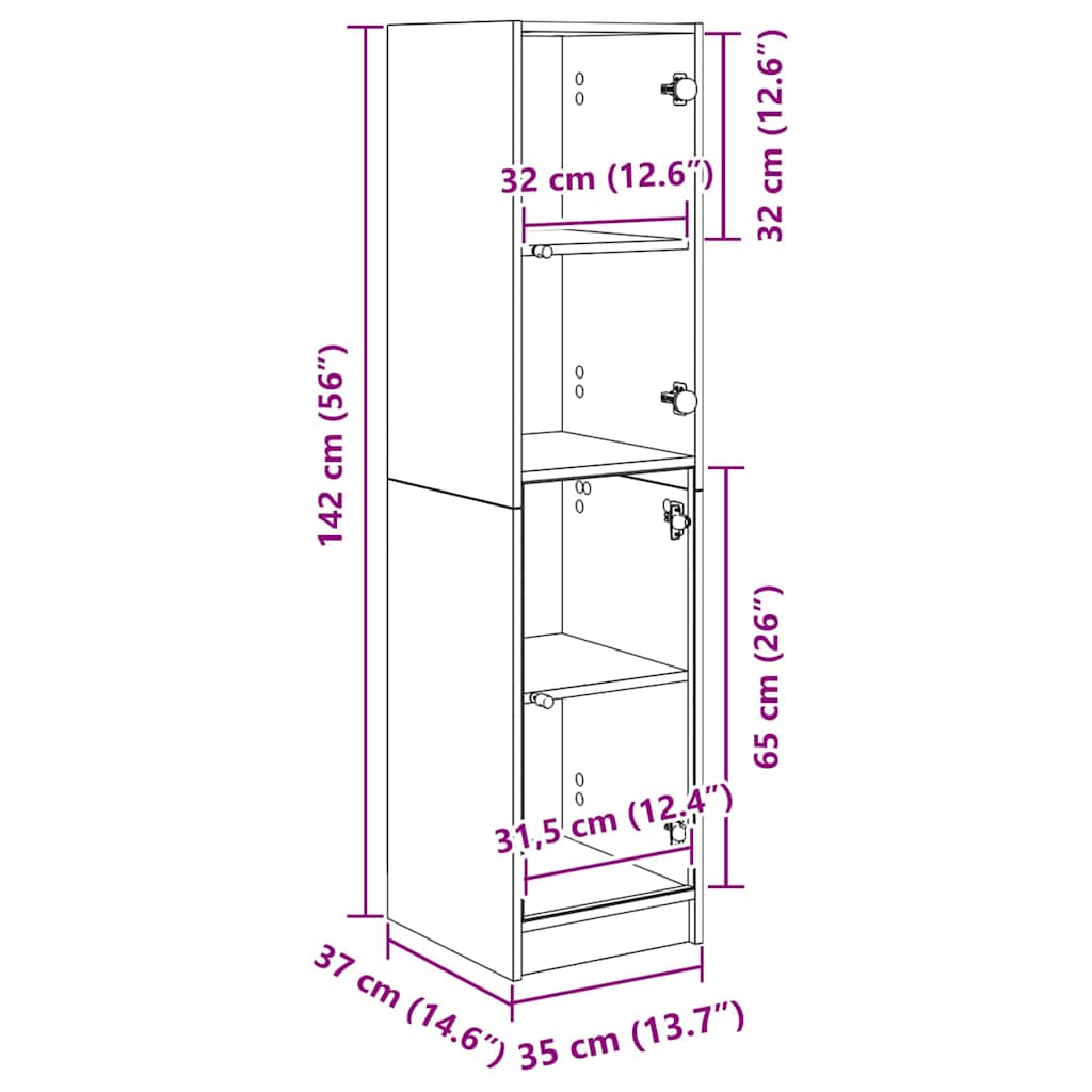 Highboard Umjetnički hrast 35 x 37 x 142 cm Konstruirano drvo