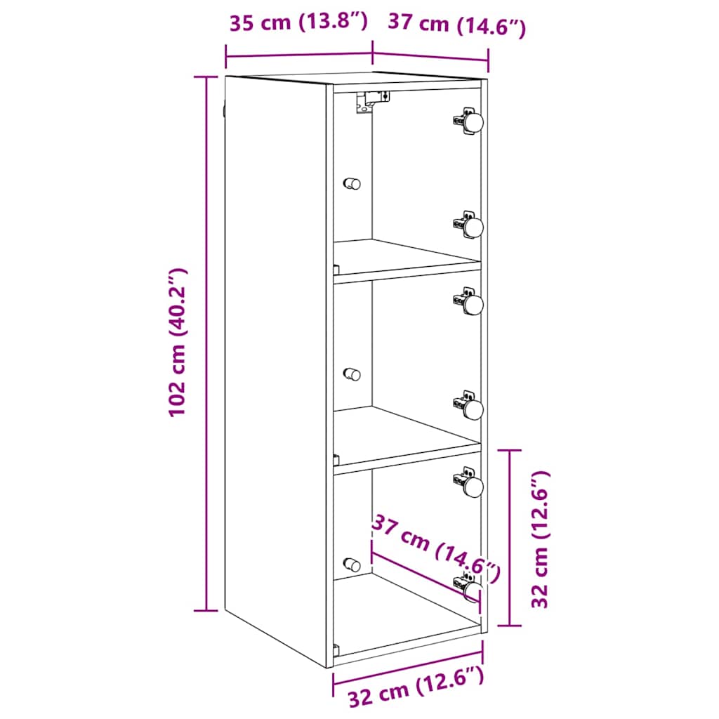 Ormar za Zid Staro drvo 35 x 37 x 102 cm Konstruirano drvo