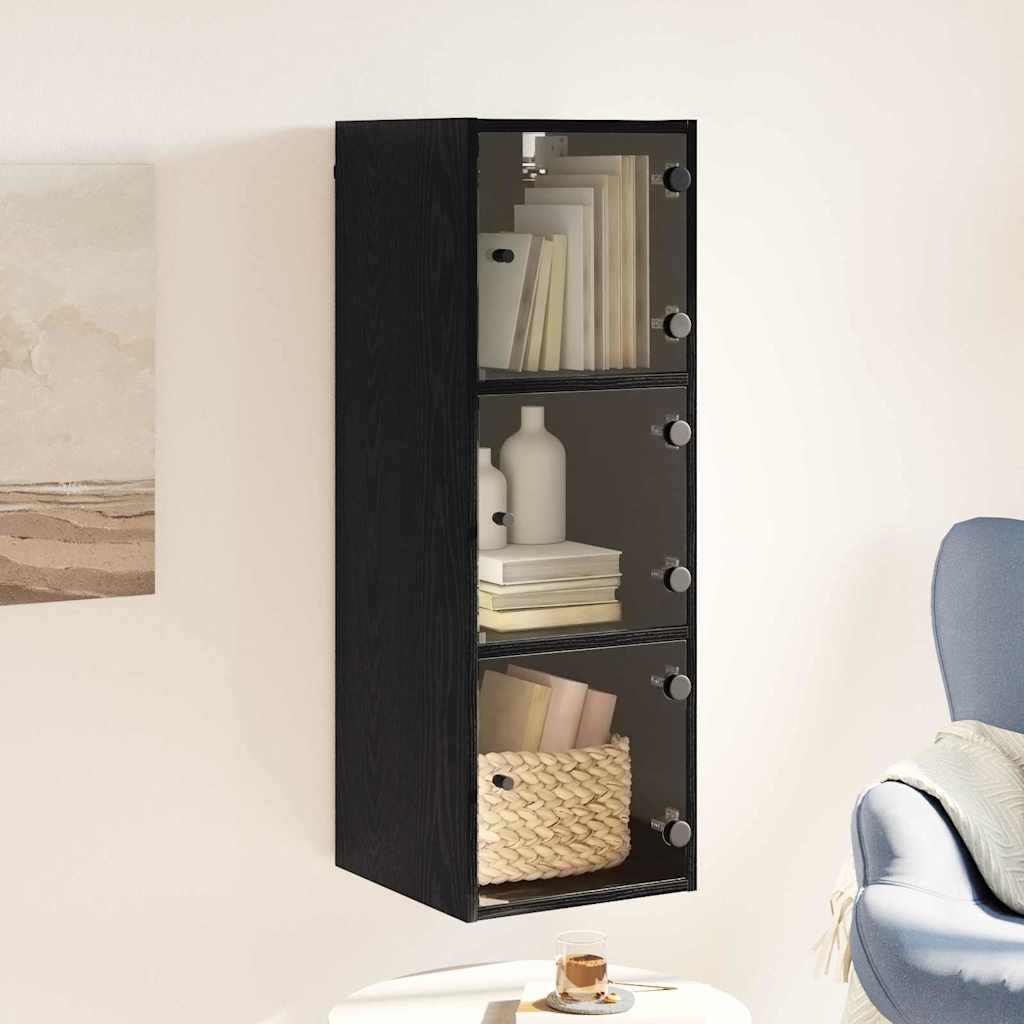 Ormar za Zid Crni hrast 35 x 37 x 102 cm Konstruirano drvo