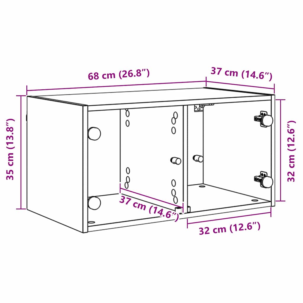 Ormar za Zid Zidne Staro drvo 68 x 37 x 35 cm Konstruirano drvo