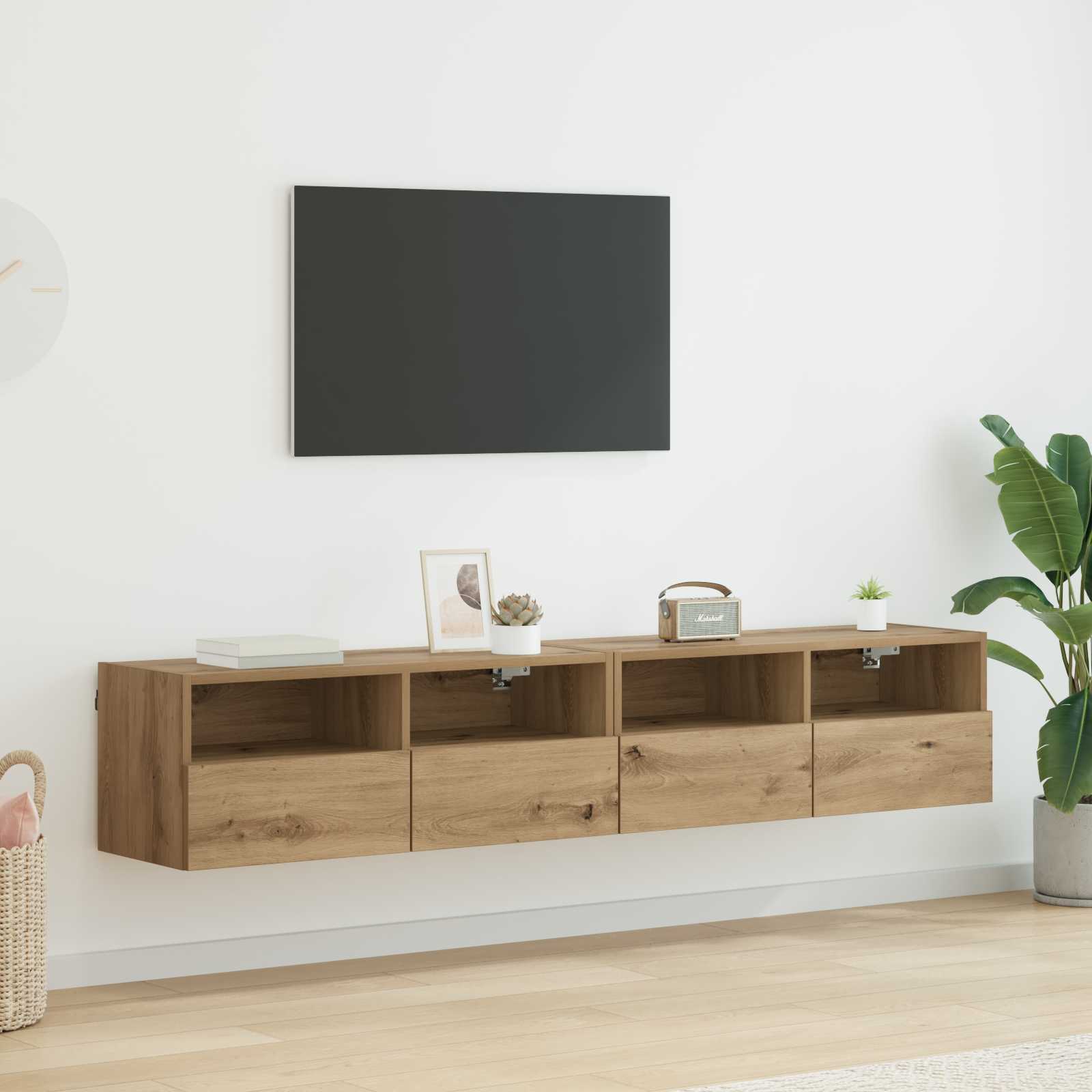 TV zidni ormari Zidne 2 pcs Umjetnički hrast 80 x 30 x 30 cm