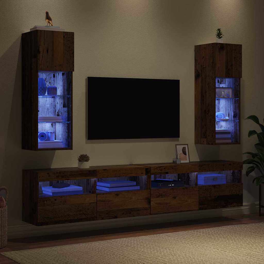 Zidni TV ormari Zidne 2 pcs Staro drvo 30,5 x 30 x 90 cm