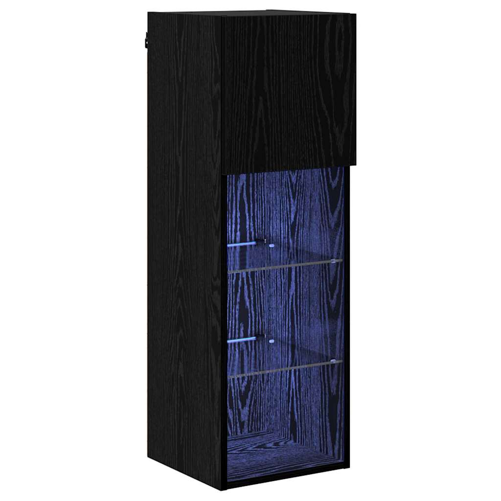 TV ormar za montažu na zid Zidne Crni hrast 30,5 x 30 x 90 cm