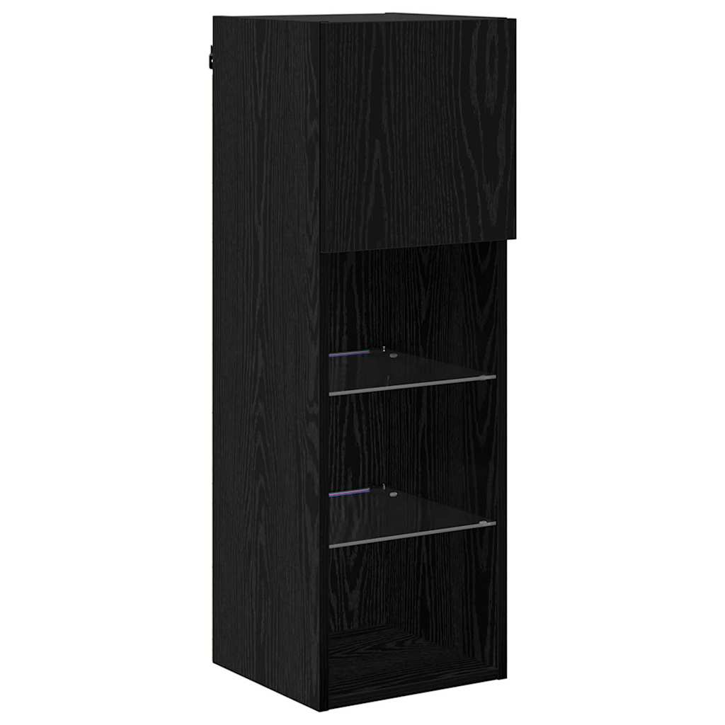 TV ormar za montažu na zid Zidne Crni hrast 30,5 x 30 x 90 cm
