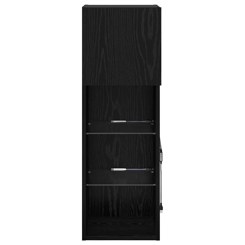 TV ormar za montažu na zid Zidne Crni hrast 30,5 x 30 x 90 cm