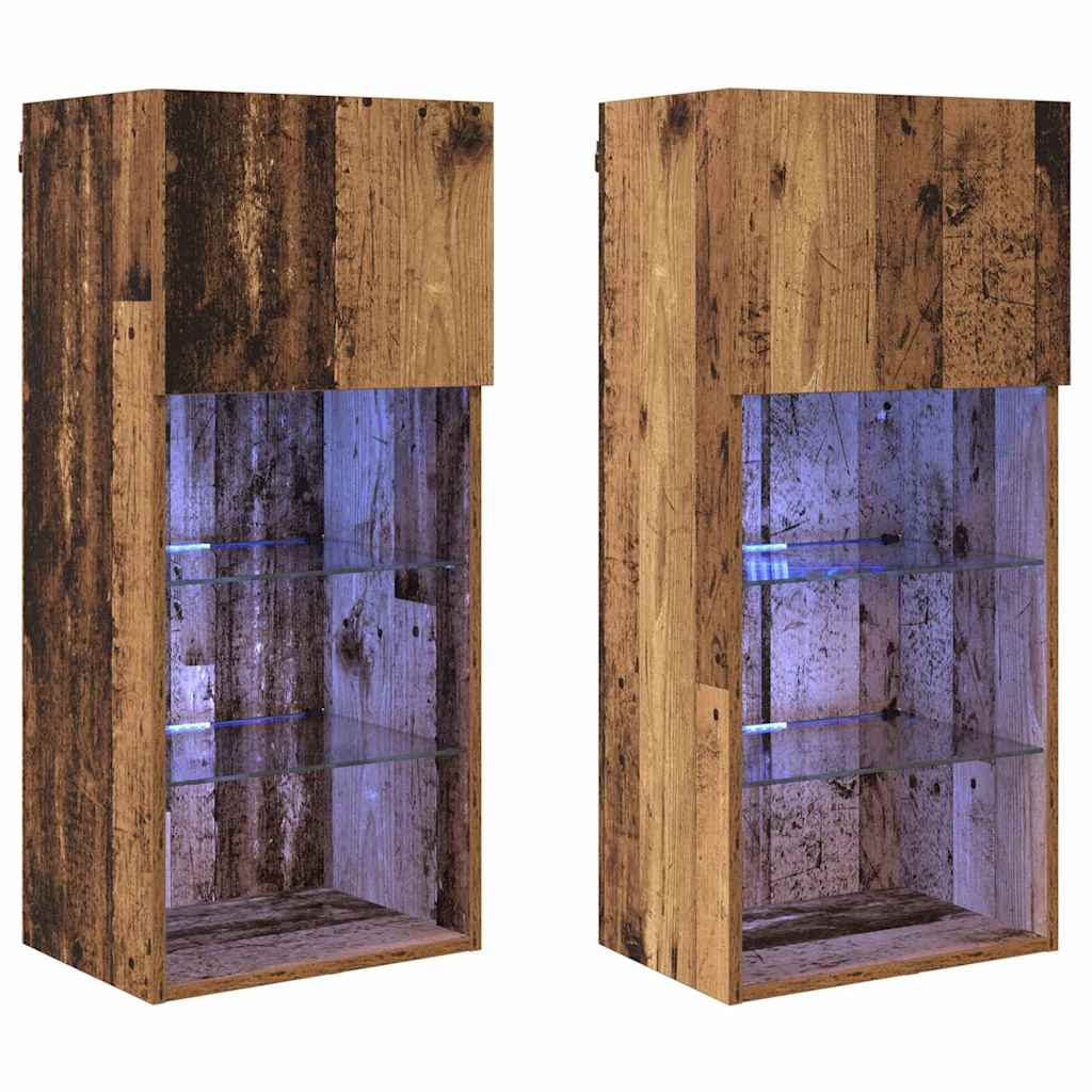 Zidni TV ormari Zidne 2 pcs Staro drvo 40,5 x 30 x 90 cm