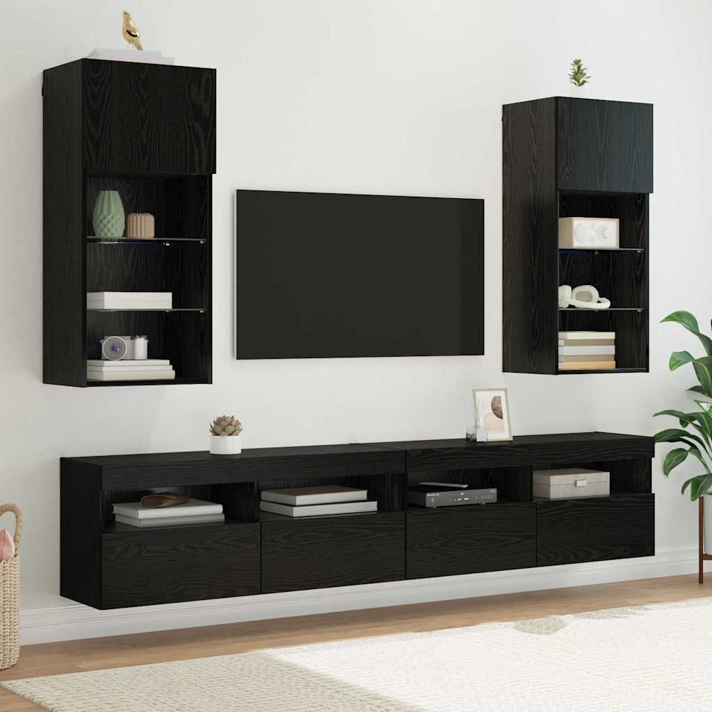 TV ormar za montažu na zid Zidne Crni hrast 40,5 x 30 x 90 cm
