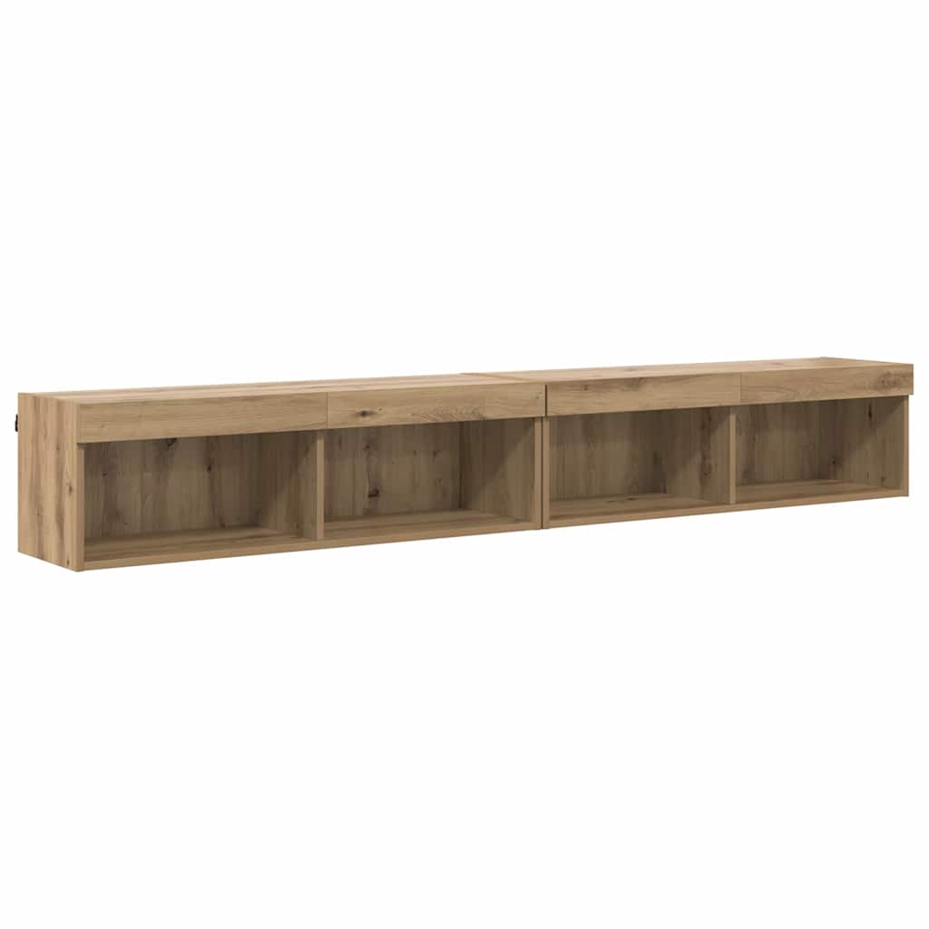 Set TV komoda Zidne 2 pcs Umjetnički hrast 100 x 30 x 30 cm