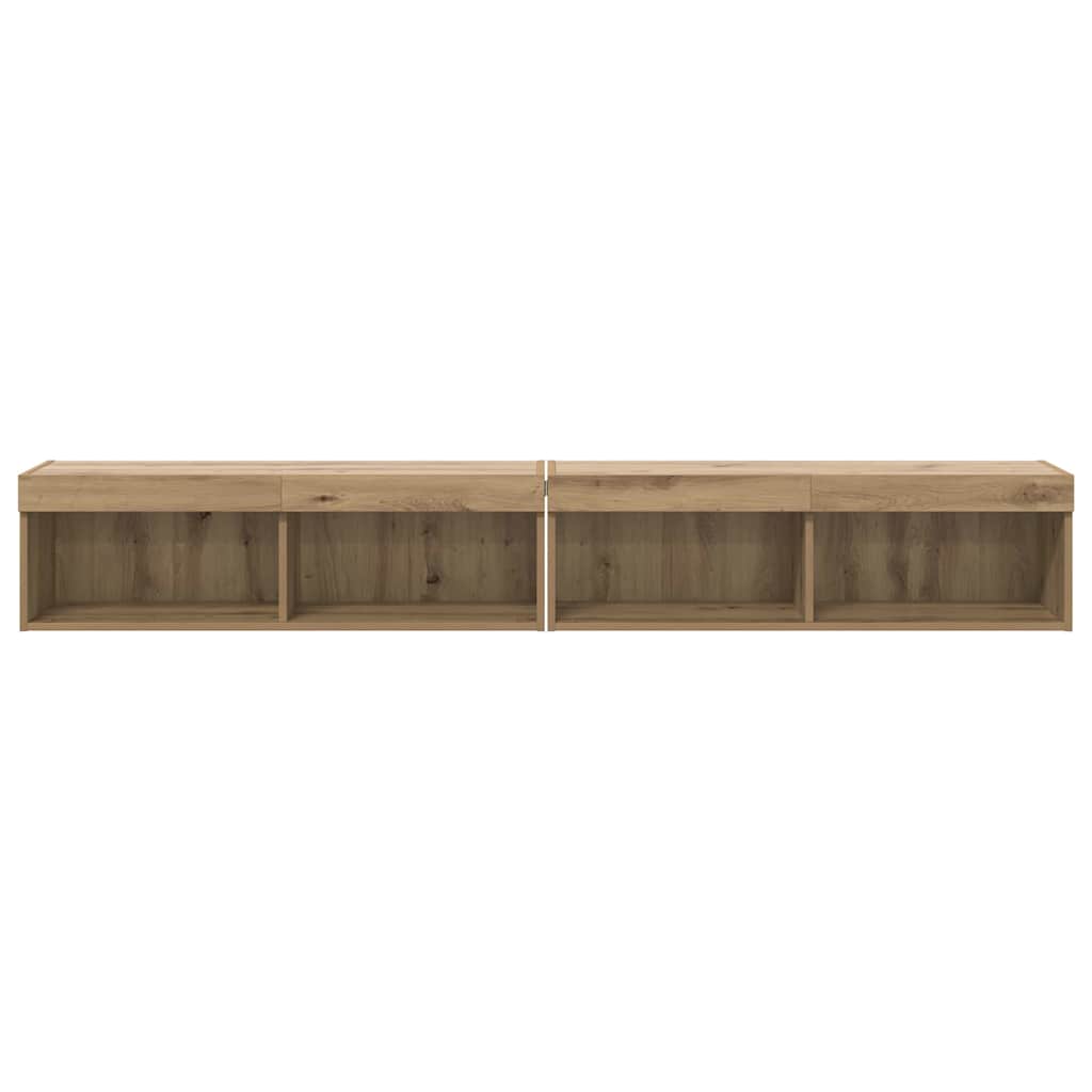 Set TV komoda Zidne 2 pcs Umjetnički hrast 100 x 30 x 30 cm