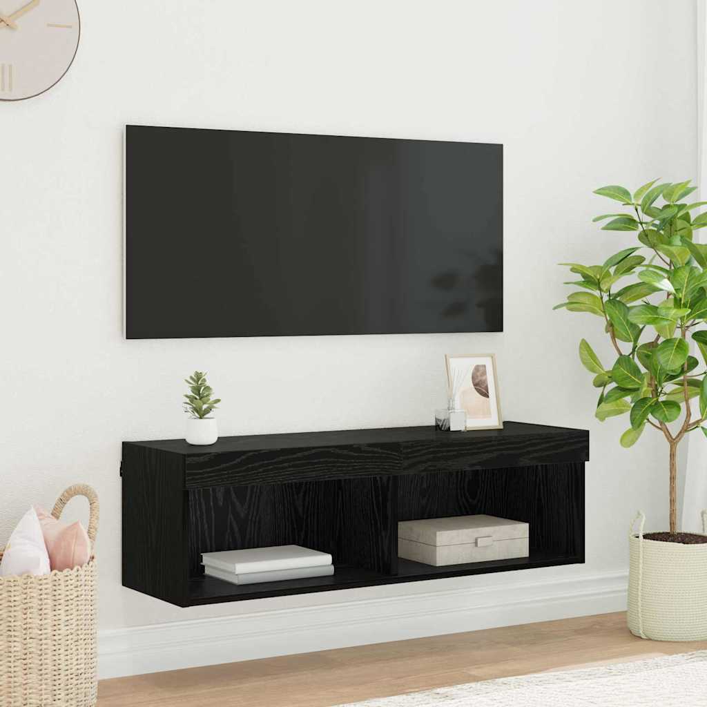 TV zidni ormar Crni hrast 100 x 30 x 30 cm Konstruirano drvo