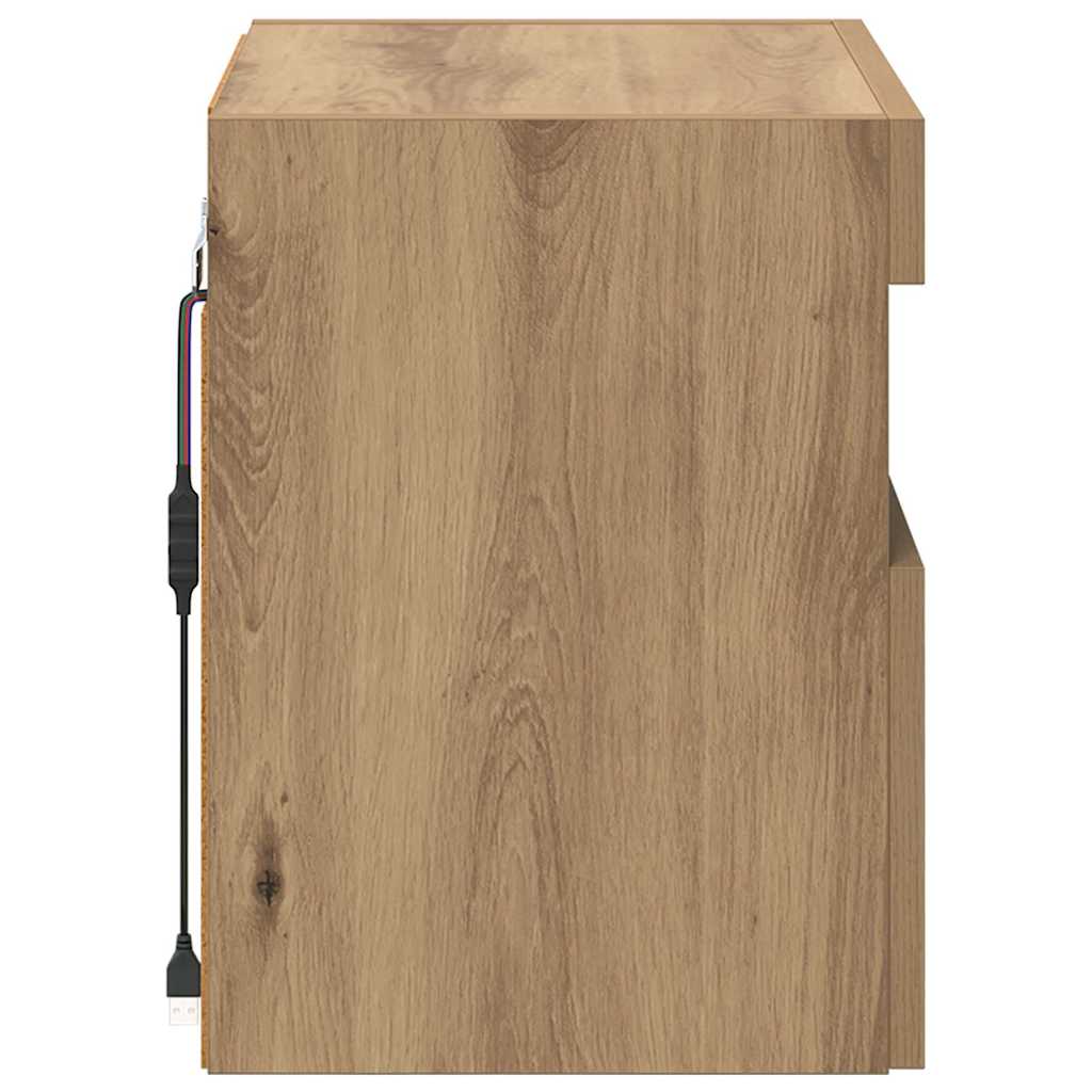 TV zidni ormar s LED svjetlima Umjetnički hrast 40 x 30 x 40 cm