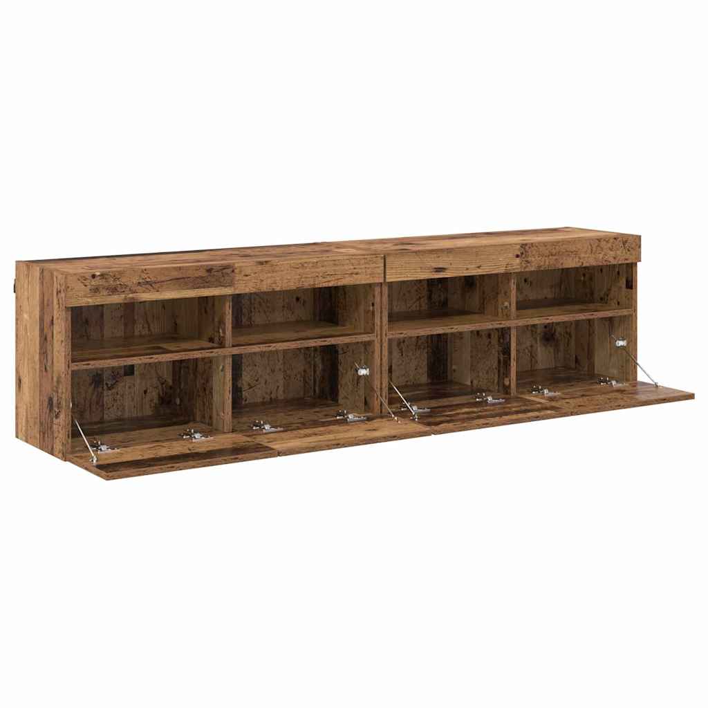 TV zidni ormari Zidne 2 pcs Staro drvo 80 x 30 x 40 cm