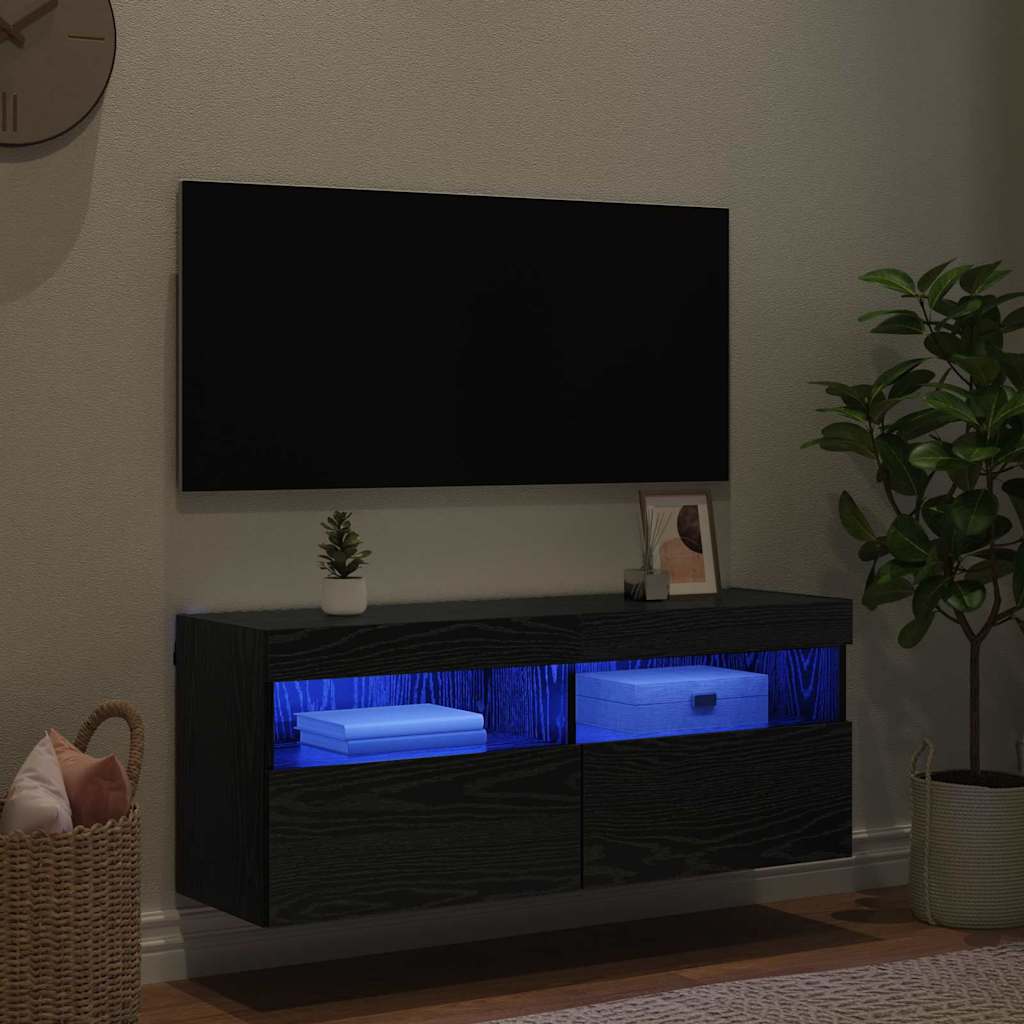 TV zidni ormar Crni hrast 100 x 30 x 40 cm Konstruirano drvo