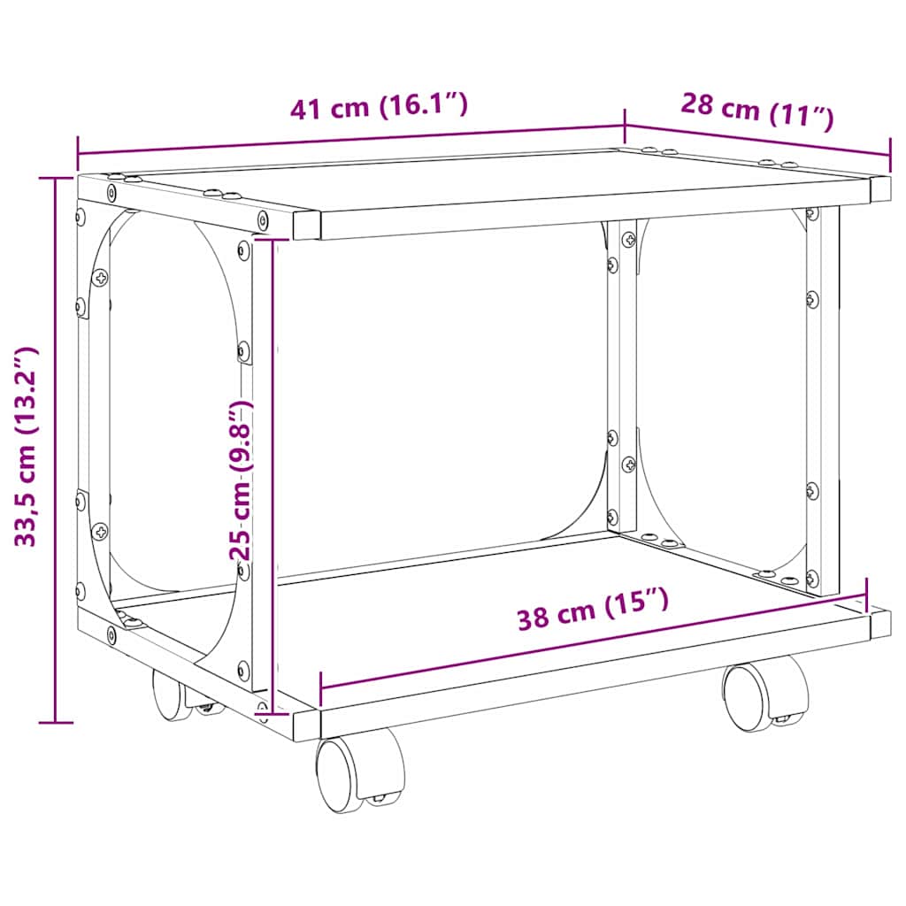 Držač za printer Staro drvo 41 x 28 x 33.5 cm Konstruirano drvo