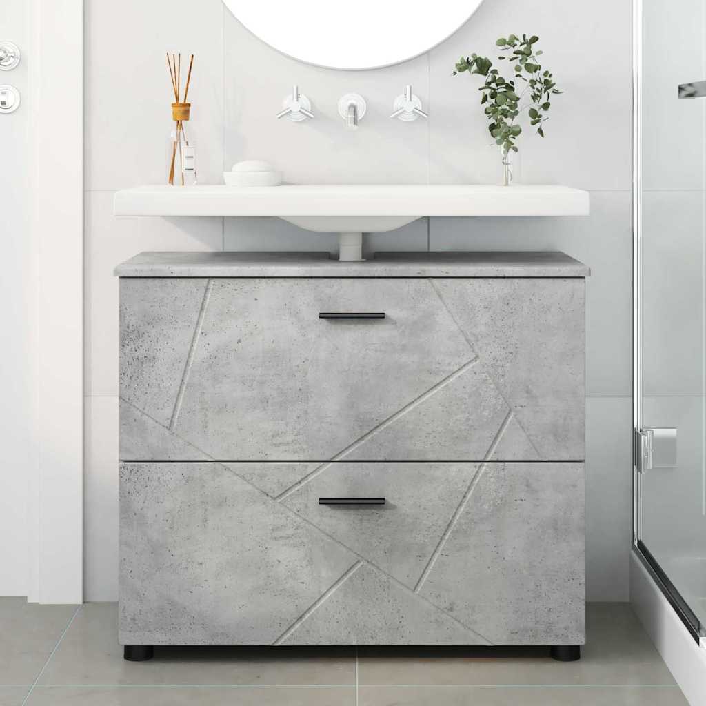 Kupaonski ormar s ladicama Betonski sivi 76,5 x 35 x 64 cm