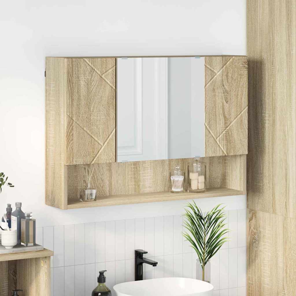 Ogledalo ormar Sonoma hrast 80 x 17 x 55 cm Konstruirano drvo