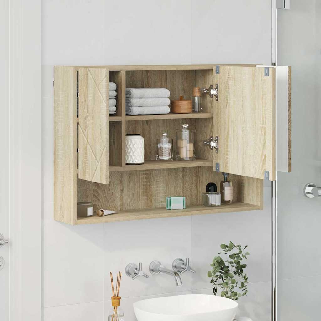 Ogledalo ormar Sonoma hrast 80 x 17 x 55 cm Konstruirano drvo