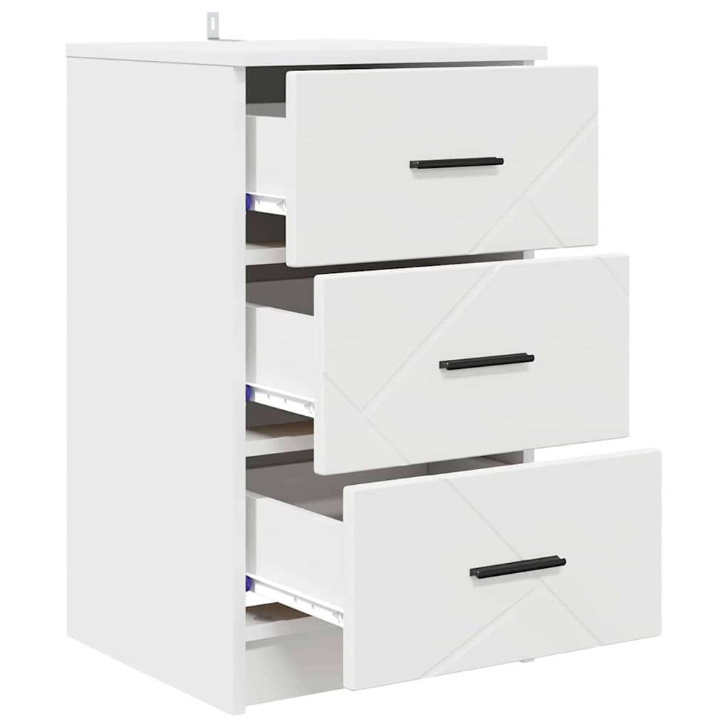 Noćni ormar s ladicama Bijelo 38 x 38 x 66 cm Konstruirano drvo