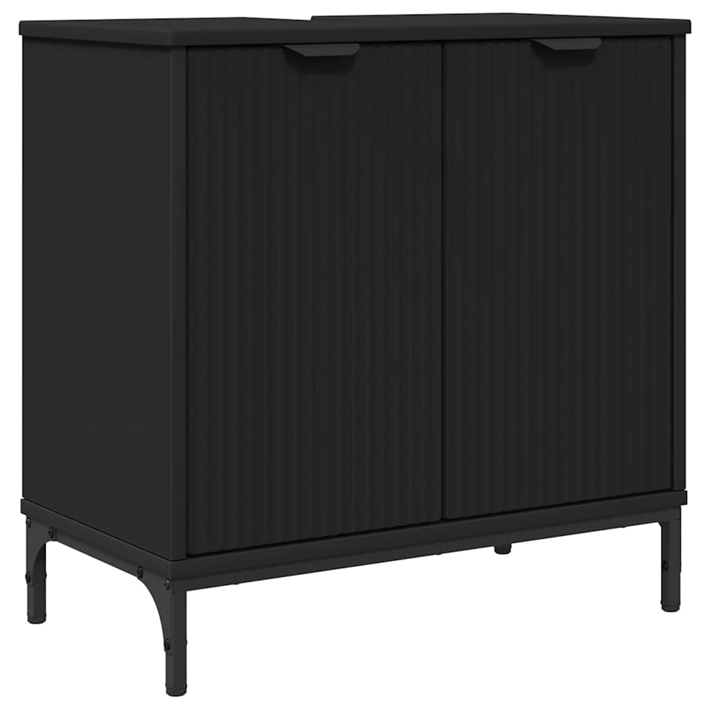 Kupaonski ormarić za sudoper s vratima Crna 60,5 x 33,5 x 61 cm