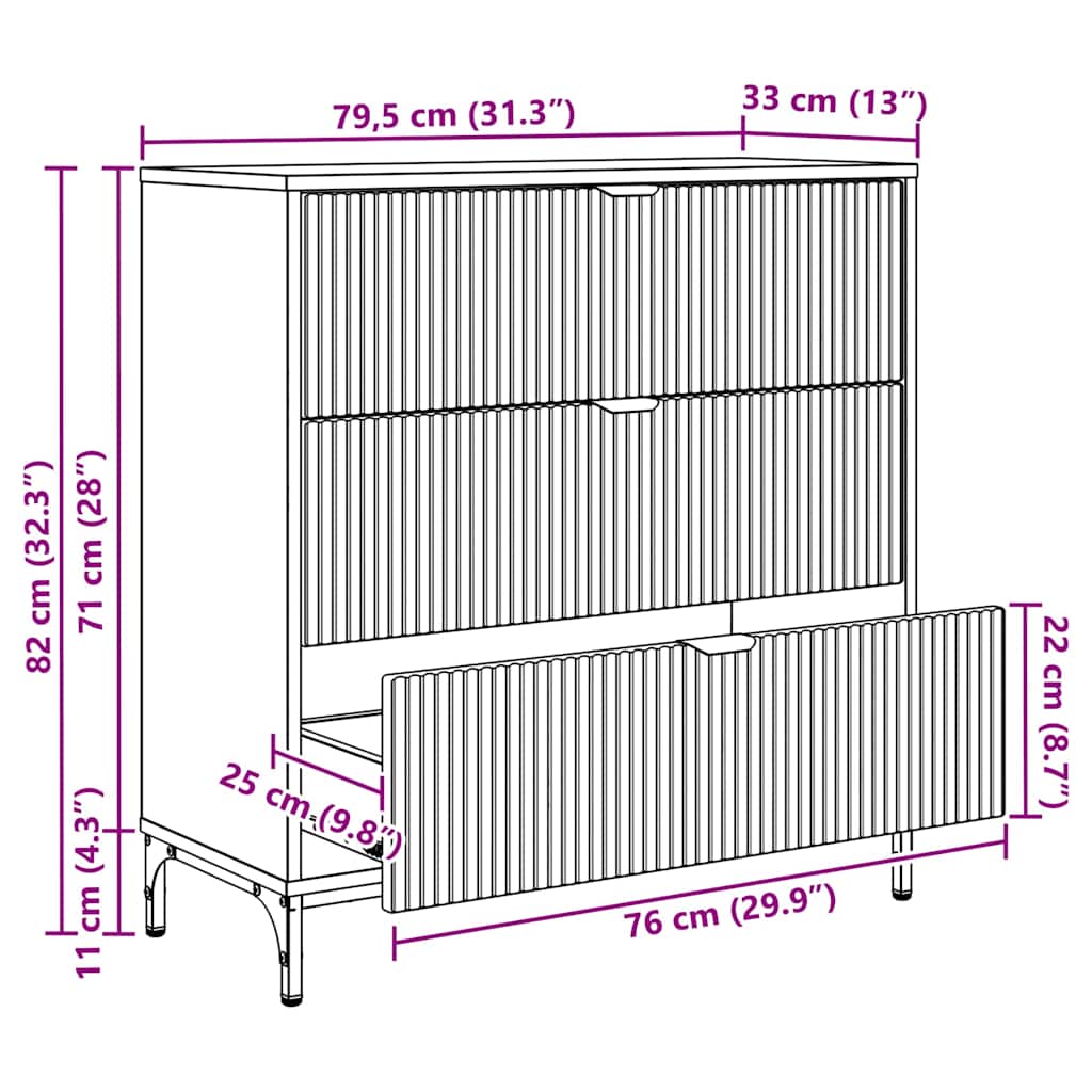 Kreveta Dimljeni hrast 79,5 x 33 x 82 cm Konstruirano drvo