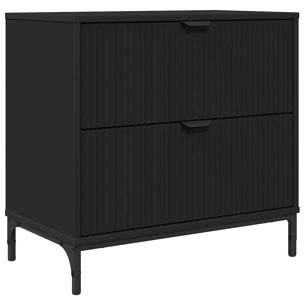 Noćni ormarić Crna 63.5 x 36 x 61 cm Konstruirano drvo
