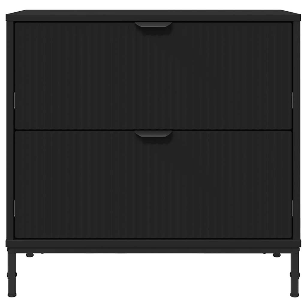 Noćni ormarić Crna 63.5 x 36 x 61 cm Konstruirano drvo