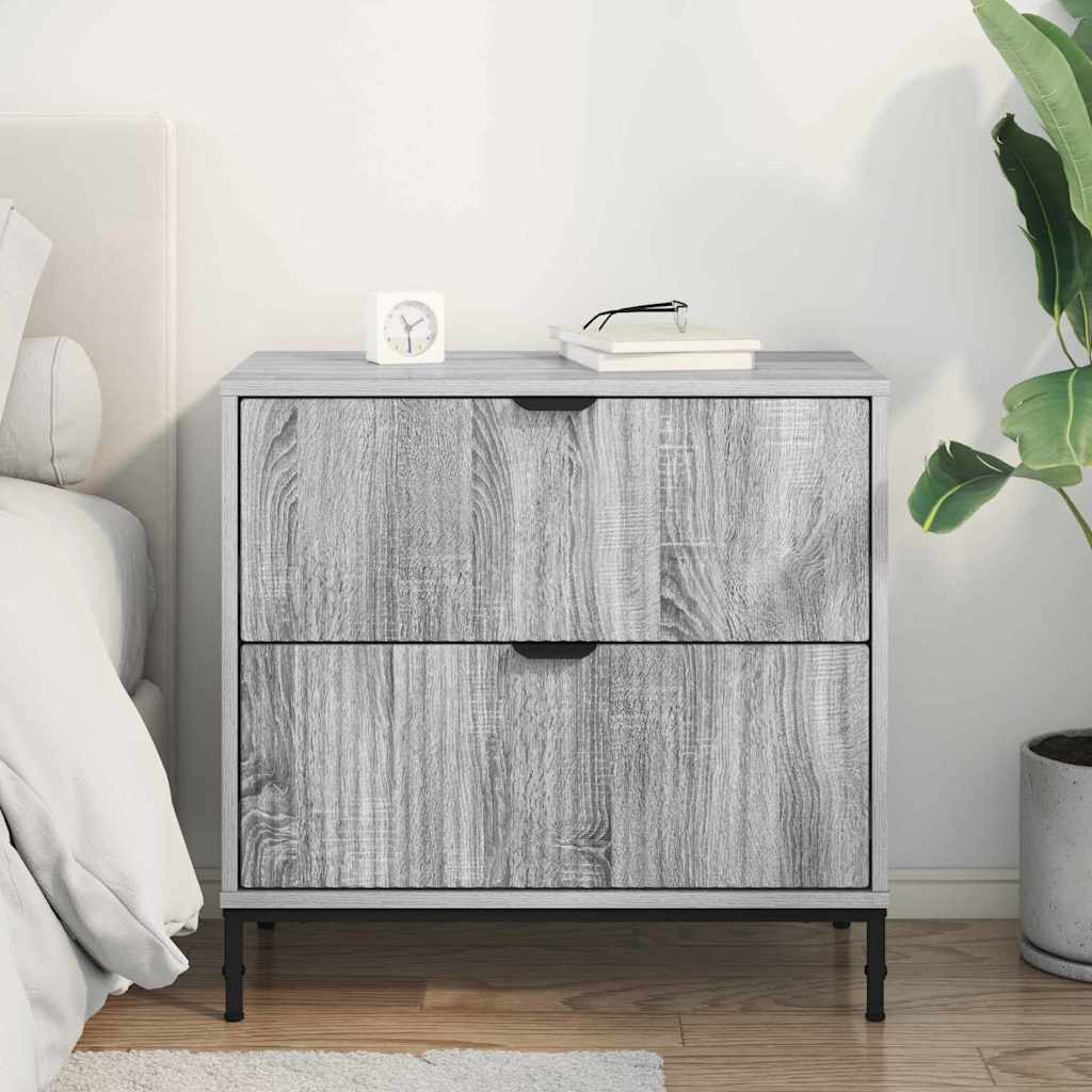 Noćni ormarić s ladicama Sivi hrast sonoma 63.5 x 36 x 61 cm