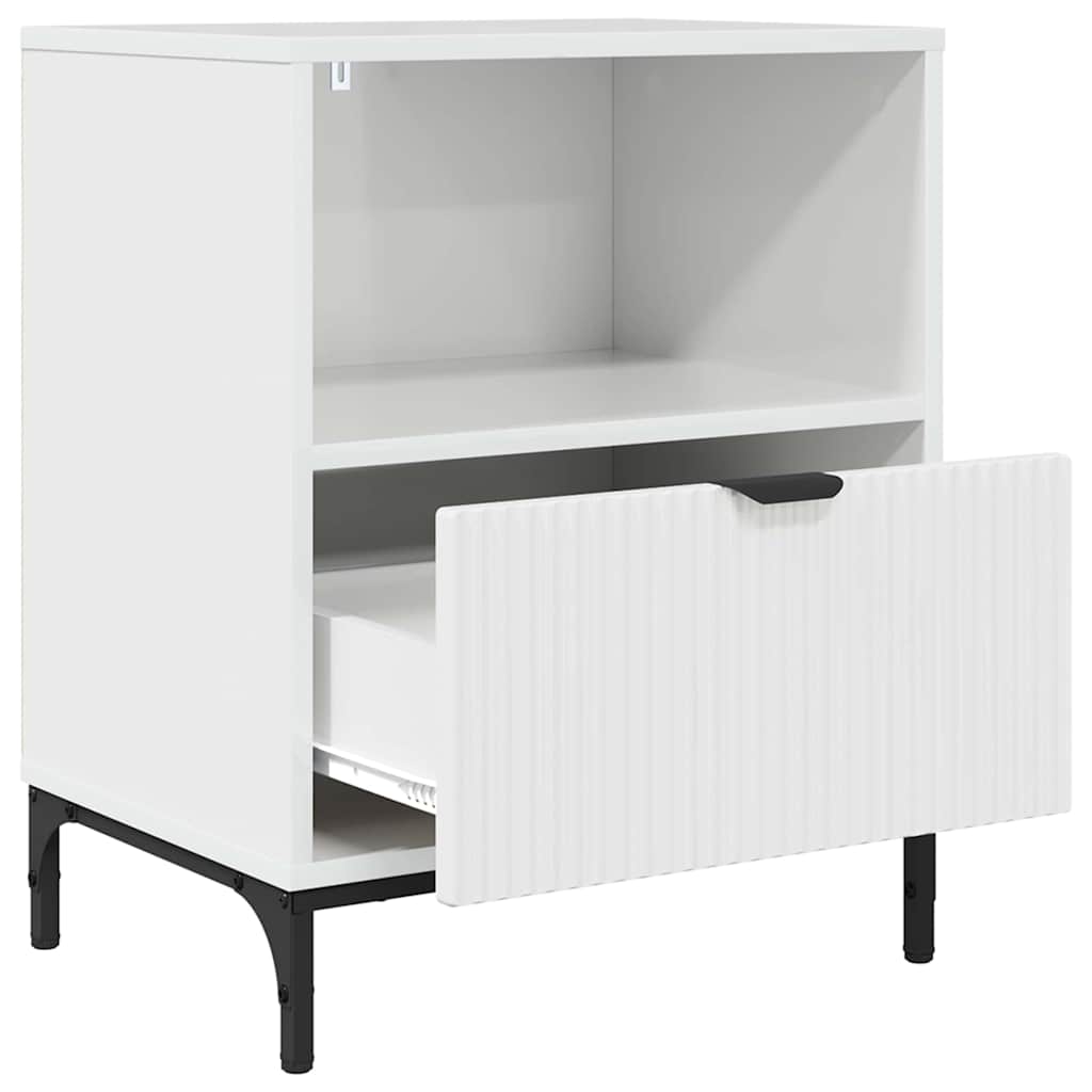 Noćni ormar 2 pcs Visoko sjajno bijela 49 x 36 x 61 cm