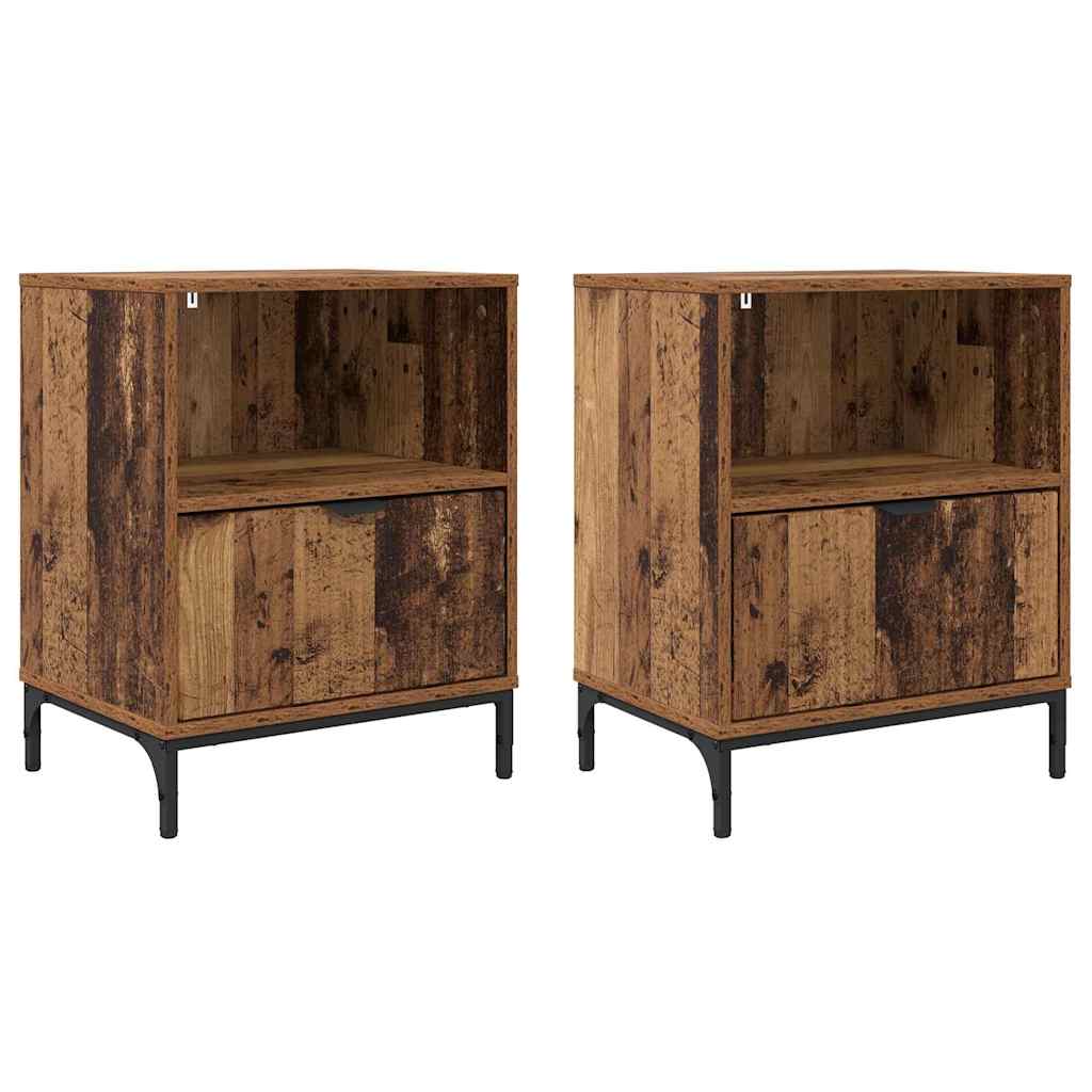 Noćni ormar 2 pcs Staro drvo 49 x 36 x 61 cm Konstruirano drvo