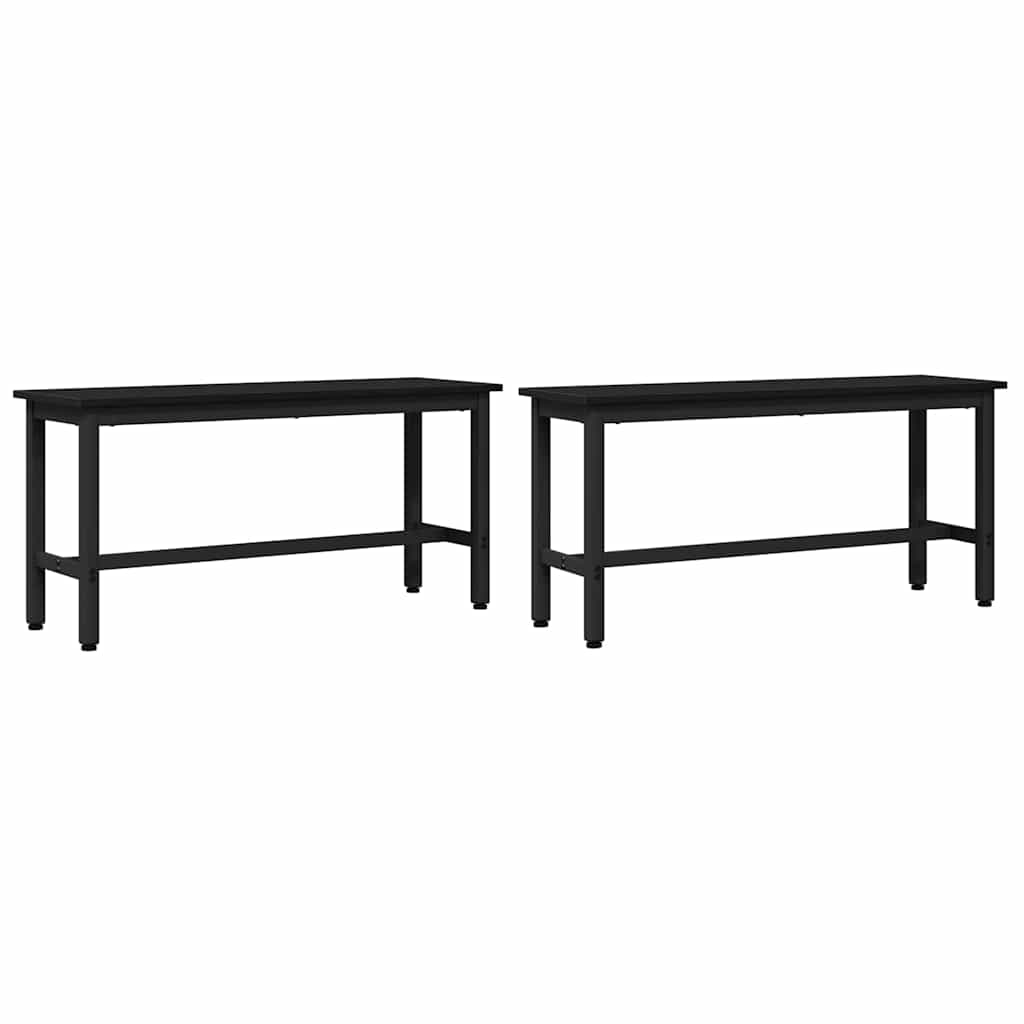 Klupa za blagovanje 2 pcs Crni hrast 100 x 32,5 x 48,5 cm