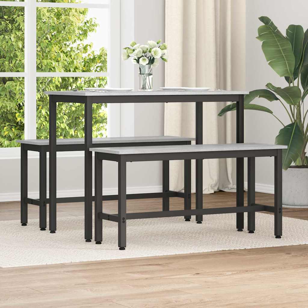 Klupa za blagovanje 2 pcs Siva Sonoma 100 x 32,5 x 48,5 cm