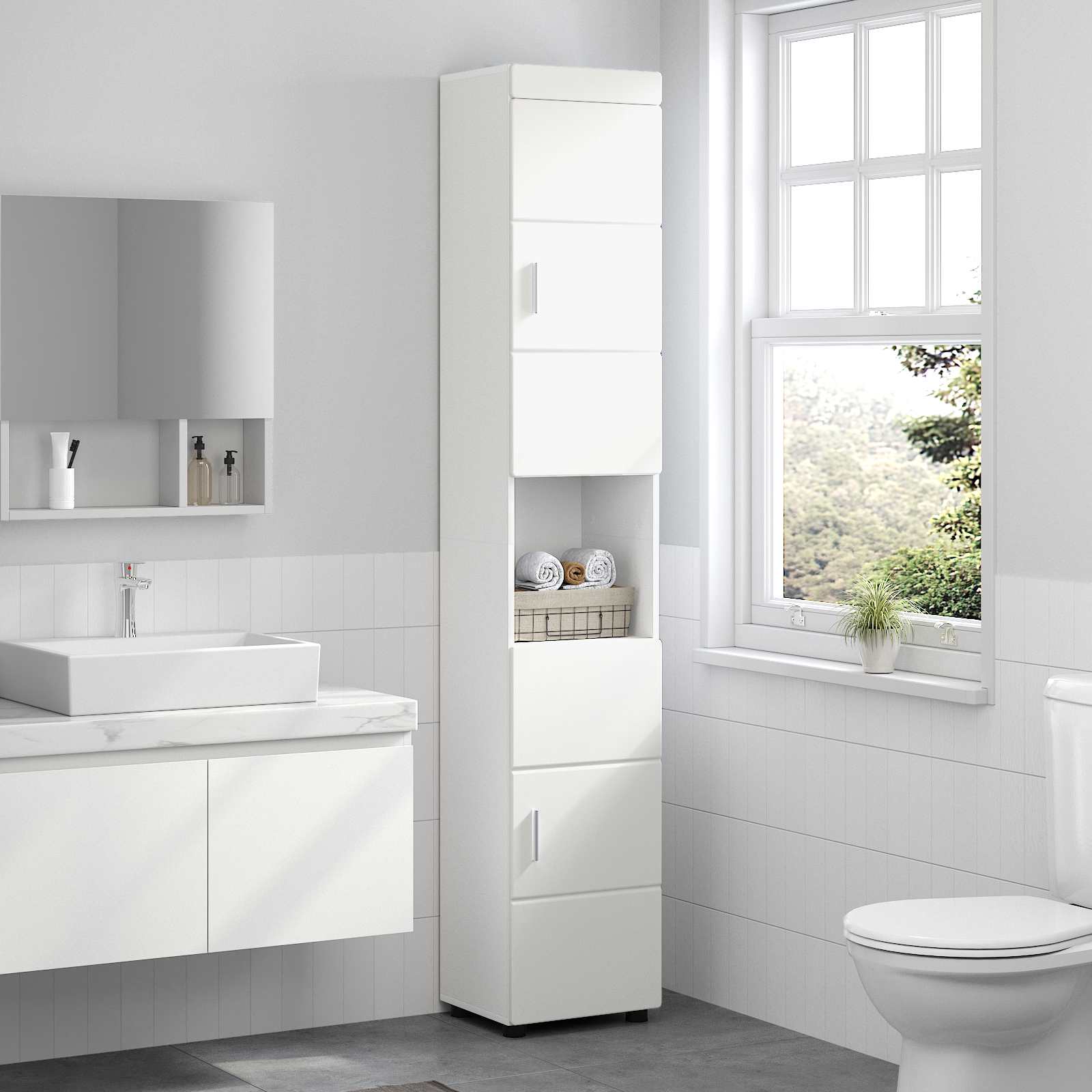 Set ormarića za kupaonicu TULUM Bijelo 37 x 31,5 x 203 cm