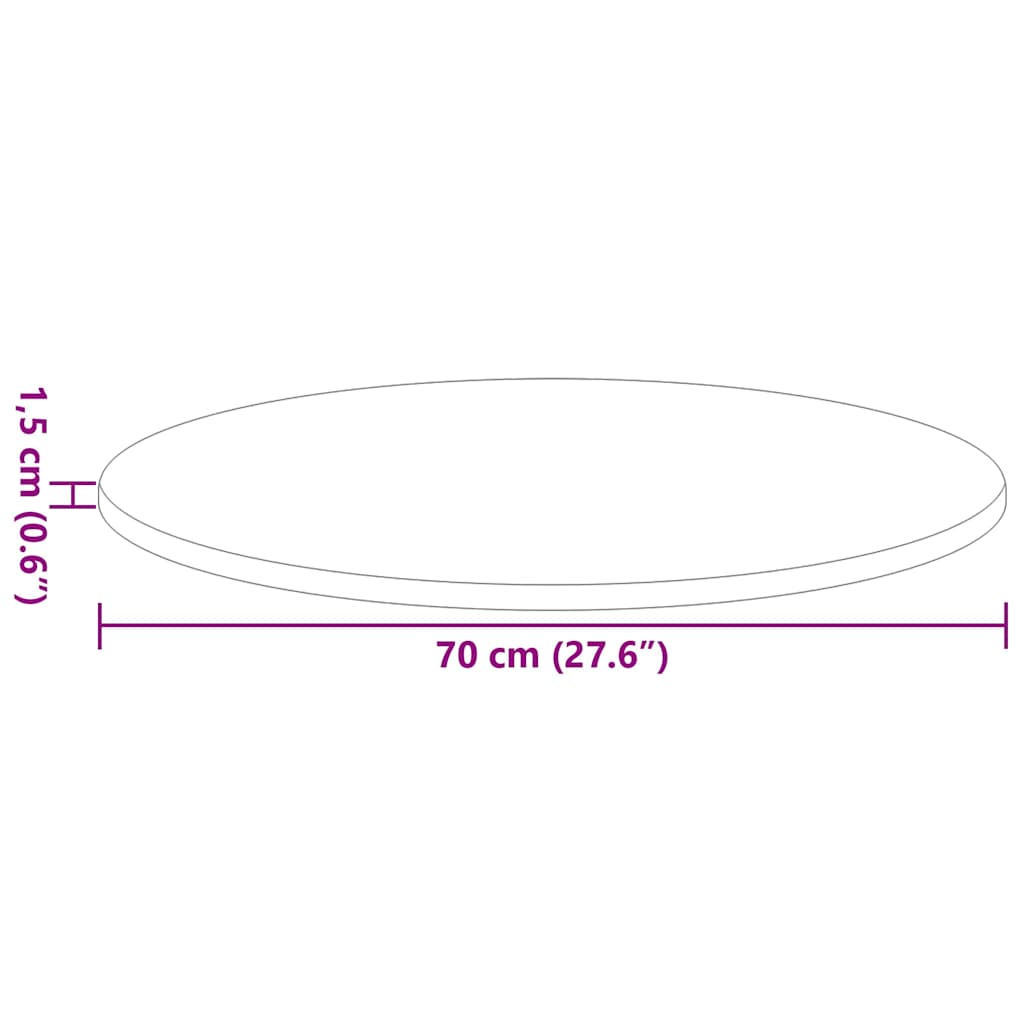 Gornji dio stola Ø 70 x 1,5 cm Kružni Konstruirano drvo