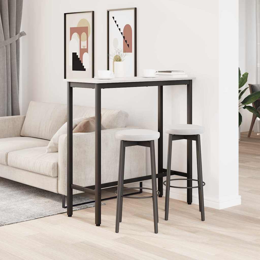 stol Bijelo 100 x 40 x 101 cm Inženjerska drva i čelik